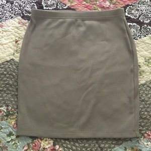 Tan ribbed bodycon skirt